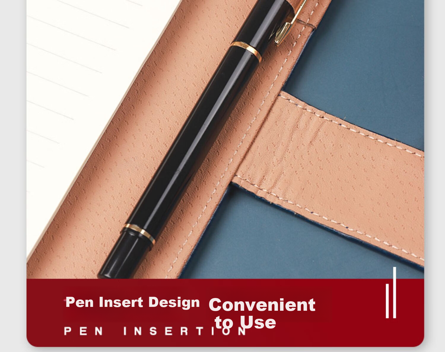 Xuchenwenju Simple Business A5 Navy Blue Loose-Leaf Notebook, 6-Ring High-Quality Leather Cover, Office Supplies, Work Journal, Diary, Detachable, Customizable Logo 12