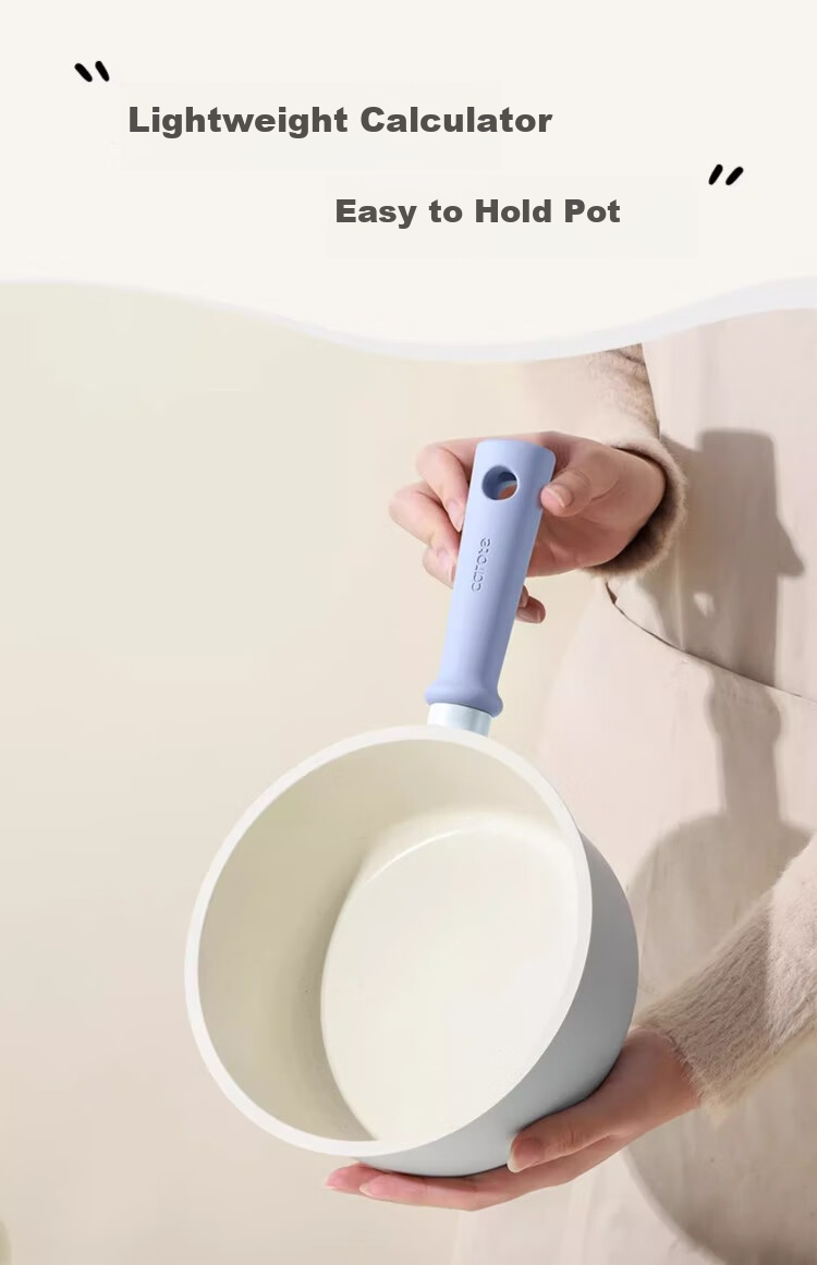 CaROTE Non-Stick Milk Pot for Babies And Toddlers, Maifanite Small Pot for Cooking Noodles, Home Use Steaming And Soup Pot, 18cm Set 9