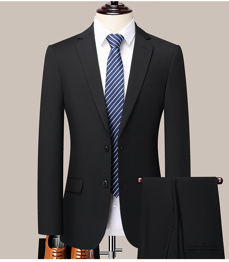Pierre Cardin Wool Blend Men's Slim Fit Suit Set Business Casual Wedding Formal Wear 11