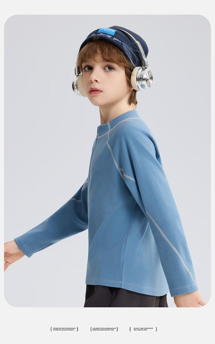ASK JUNIOR Kids Sweatshirt 2026 Spring Mid-Large Children's Half-Zip Sports Jacket Boys 140 - Non-Shrink 7