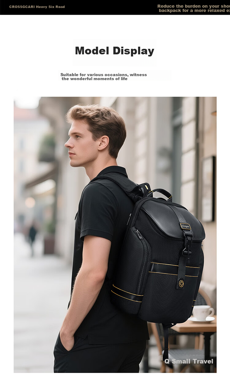 CROSSGEAR Cross Medal Weight Reduction Master Genuine Leather Business Backpack for Men, 16-Inch Laptop Bag, Large Capacity Travel Bag for Business Trips 15