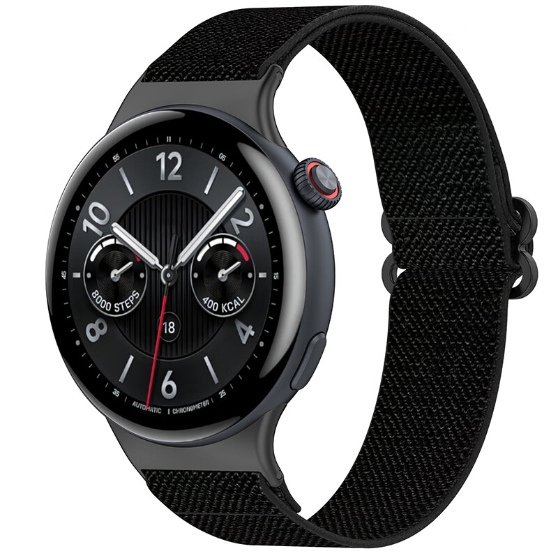 KMaxAI Compatible with Vivo/iQOO Watch 5 Elastic Woven Strap, Dopamine Sports Watch Band, Nylon Knitted Wristband, Creative Slide Buckle Simple Breathable Watch Chain, Black