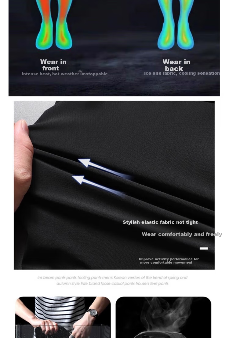 LI-NING Men's Ice Silk Sports Pants Spring Summer Cool Quick-Dry Breathable Sweatpants Jogging Casual Jogger Trousers 7