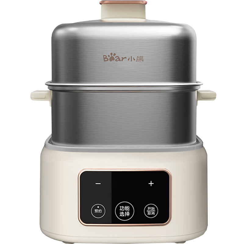 Bear Electric Steamer Pot, Small Steamer for 2-3 People with Steamer Basket, Programmable Timer Egg Cooker, All-In Steaming And Stewing Breakfast Machine, Egg Steamer, Small Stew Pot, Bird's Nest Double Boiler Electric Stew Pot