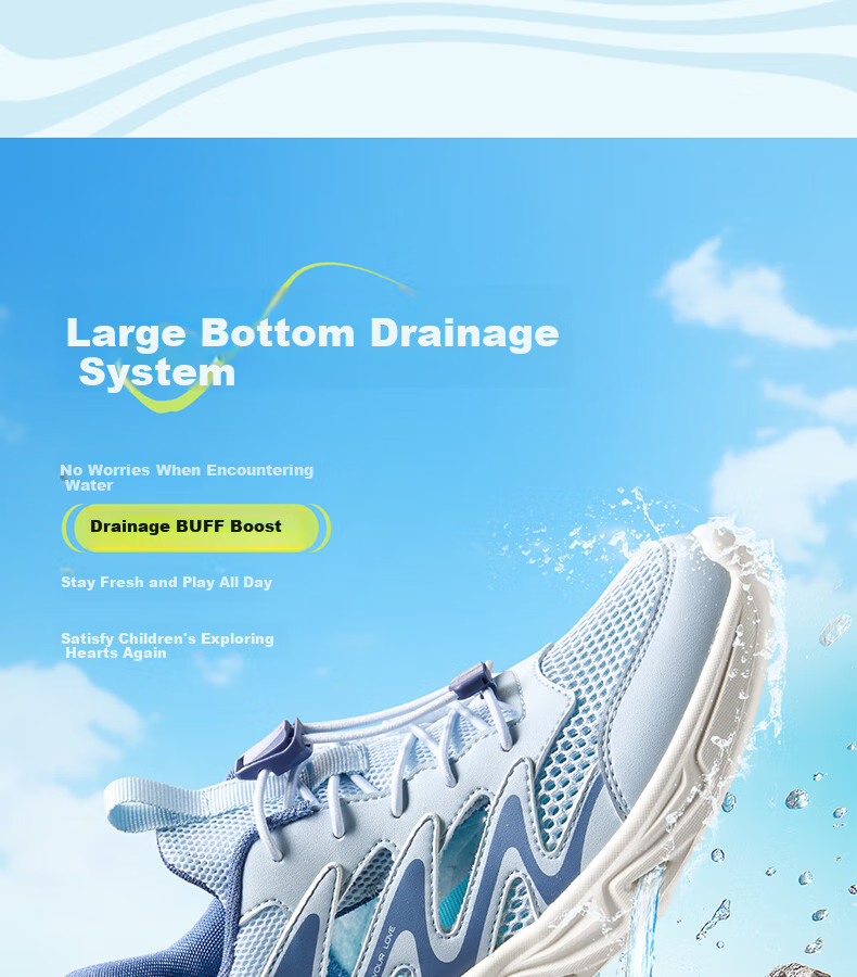 361° Children's Shoes, Kids' Sports Shoes, Summer Boys' Lightweight Shock-Absorbing Outdoor Breathable River Tracing Shoes, Blue, Size 38 3
