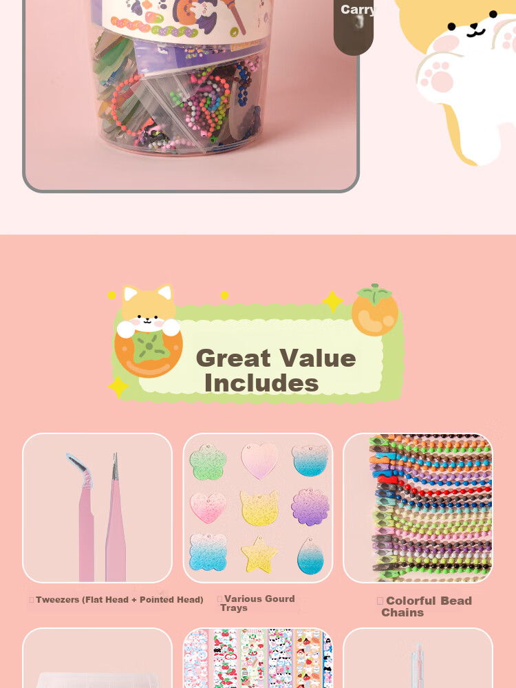 Sannianerban Guka Complete Material Kit, DIY Tool Set for Making Guka Cards, Stickers, Posters, Cards, Value-Packed Customizable DIY Planner, Birthday Gift for Boys And Girls [Round Bucket Set of 174 Pieces] Party Favor 2