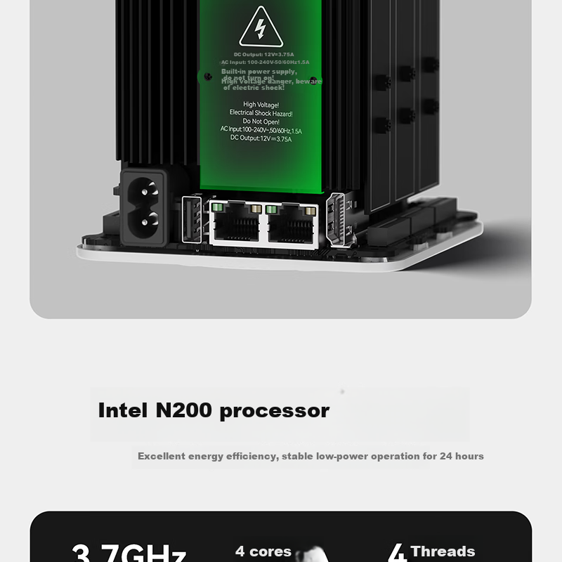 Lingke "Multi-Play" ME Mini 6-Bay SSD Mini PC N200 Dual 2.5G Soft Router Low-Noise Home Storage Computer Ubuntu 12G+64G+2TB 17