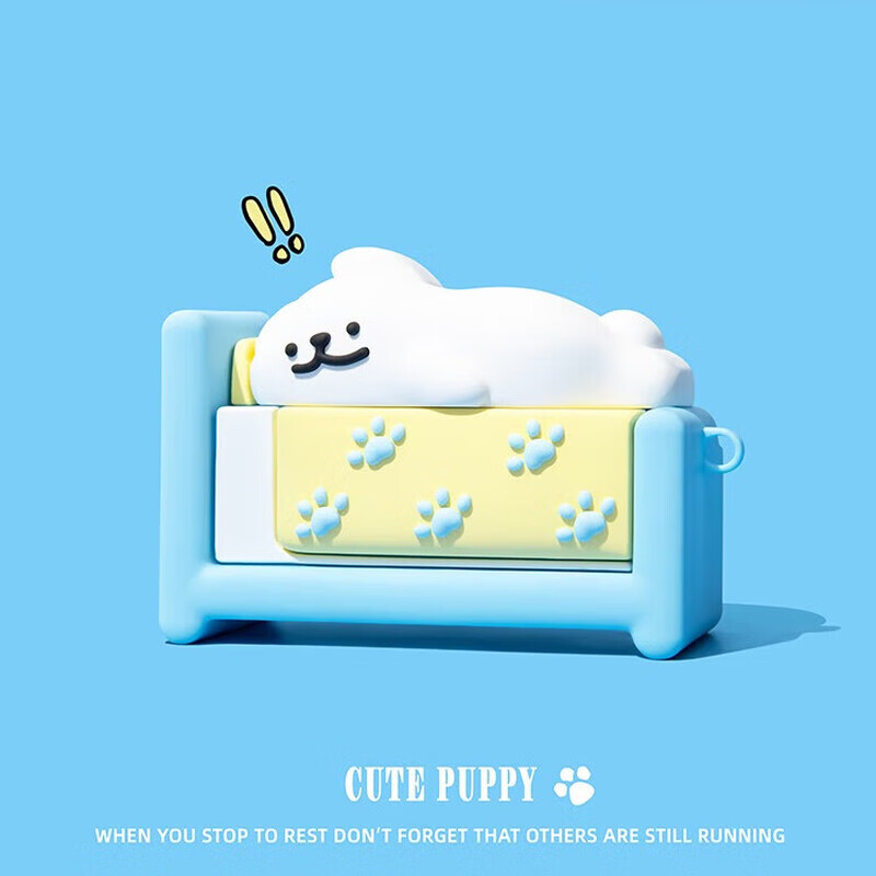 Beiyipin Compatible with Apple AirPods 4, Cute Line Drawing Dog Bluetooth Wireless Earphone Protective Case, AirPods Silicone Soft Shell, AirPods Pro 2 New Style Niche Couple