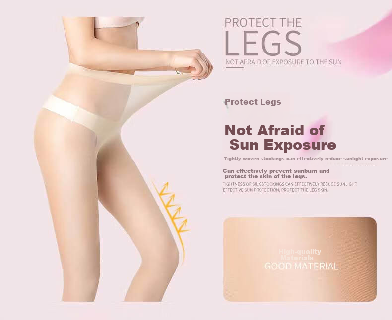 LangSha Ultra-Thin Pantyhose for Women with Added Crotch, Elastic, Sexy, Durable, Flesh-Colored, Bare-Leg Base Layer Stockings 4
