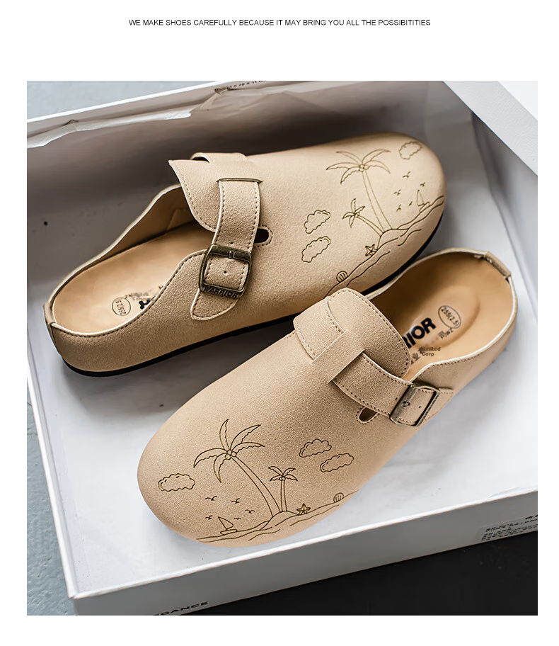 Huili Men's Shoes, 2026 Summer New Style Men's Birkenstock-Style Sandals, Casual Sports Shoes, Coffee Color, Size 41 22