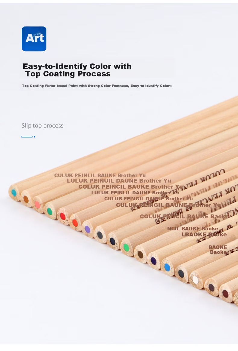 BAOKE PO1624 Wood Oil-Based 24-Color Triangular Barrel Colored Pencils, Coloring Pencils, Drawing Pencils, Paper Tube Packaging, Drawing Tools, Children's Layered Natural Student Pencils 6