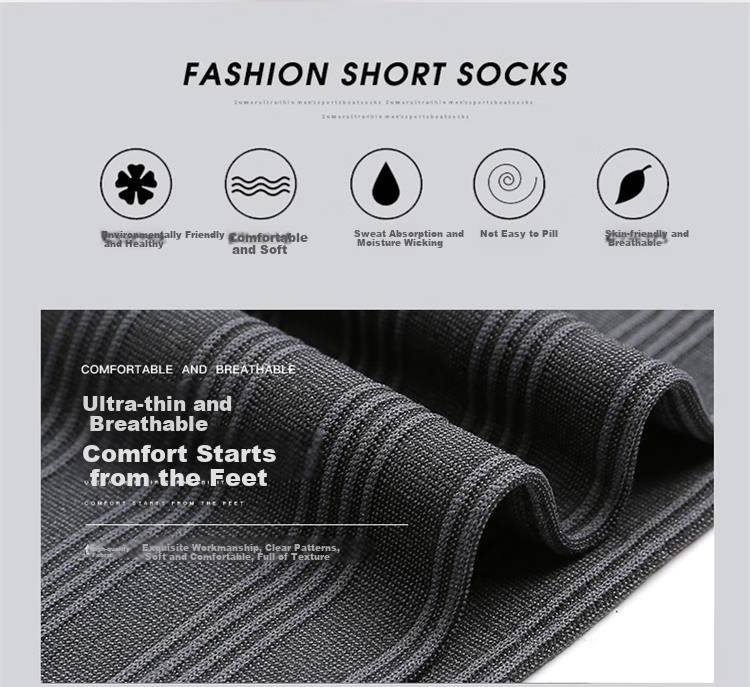 LangSha Men's Socks, Summer Thin Breathable Ice Silk Socks, Black Mid-Calf Business Socks 2