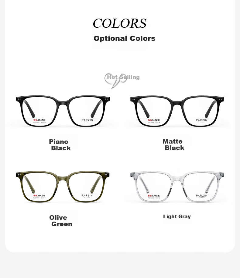 PARZIN Myopia Glasses Frame, Fan Chengcheng Style Face-Slimming Fashionable TR Square Frame Glasses, Can Be Fitted with Prescription Lenses, 31008 9