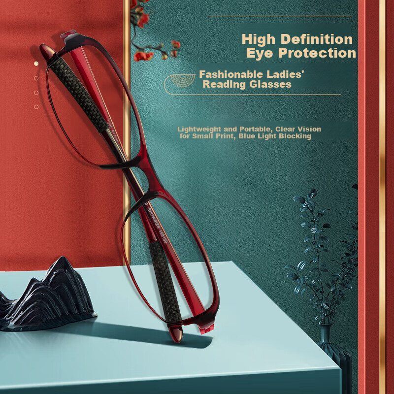 SHOWBIZS Anti-Blue Light Reading Glasses, TR Frame for Middle-Aged And Elderly, Presbyopic Glasses 1305