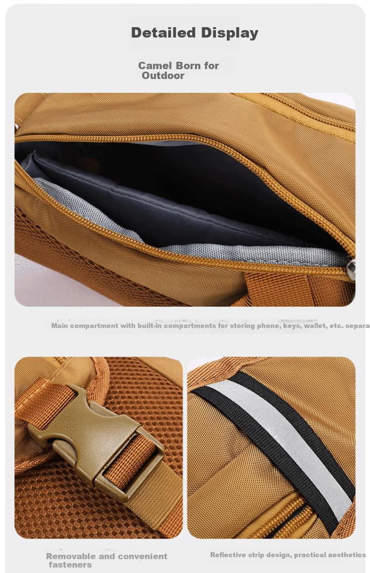 CAMEL Outdoor Sports Shoulder Bag, Unisex Crossbody Fitness Small Bag, Casual Messenger Bag, Cycling Bag, 173BAB5009B Black 3