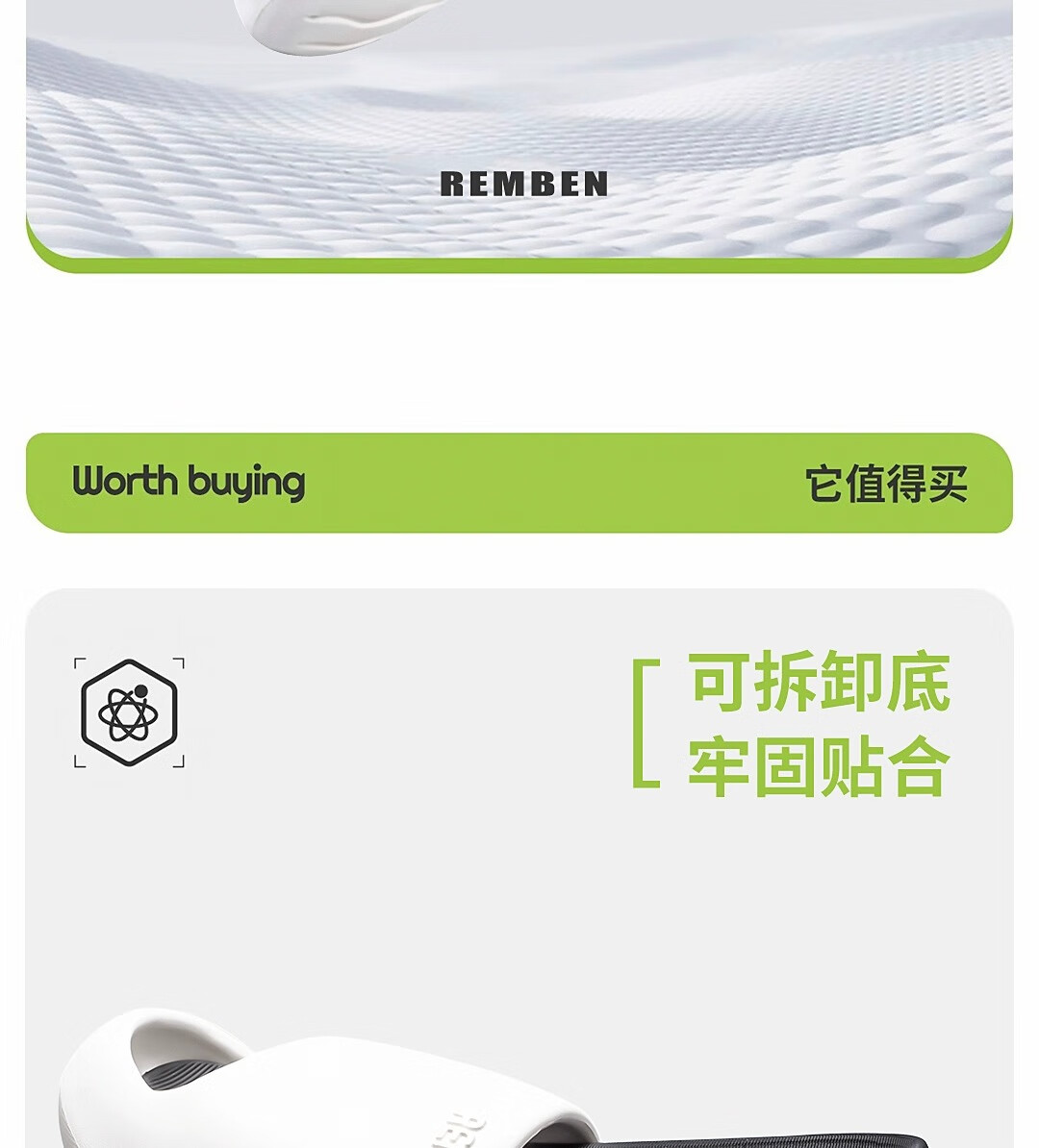 RENBEN Slippers for Men, Summer Thick-Soled Outdoor Sports Sandals for Couples, Women's Slippers 20004 White Orange 42-43 2