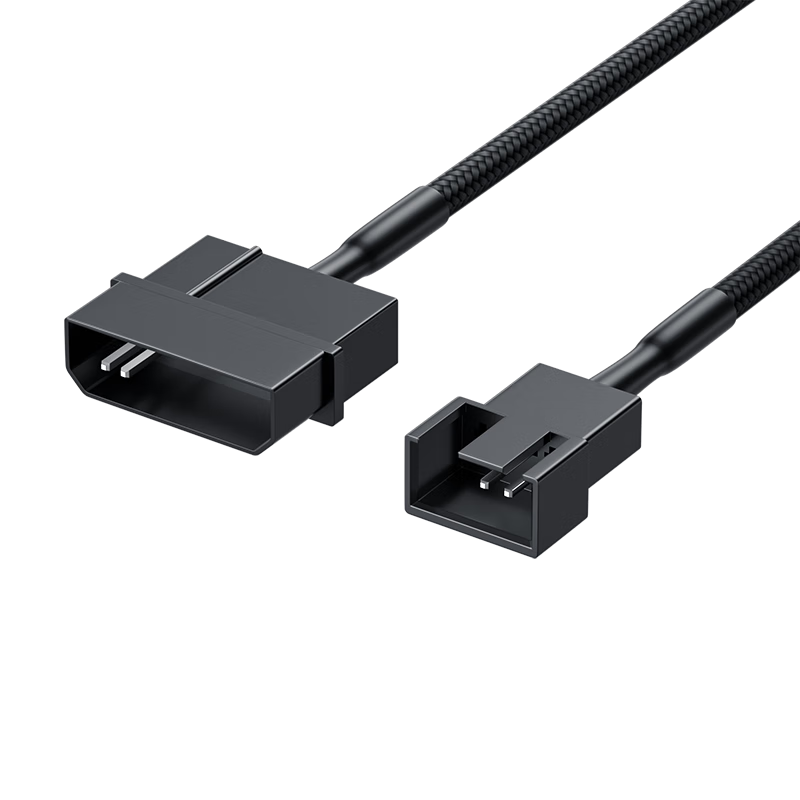 LianTuo PC Case Fan Power Cable D-Type Large 4P to Small 4Pin Desktop Computer Fan Adapter IDE Large 4P to Small 3Pin Cooler Fan Extension Cable 27cm