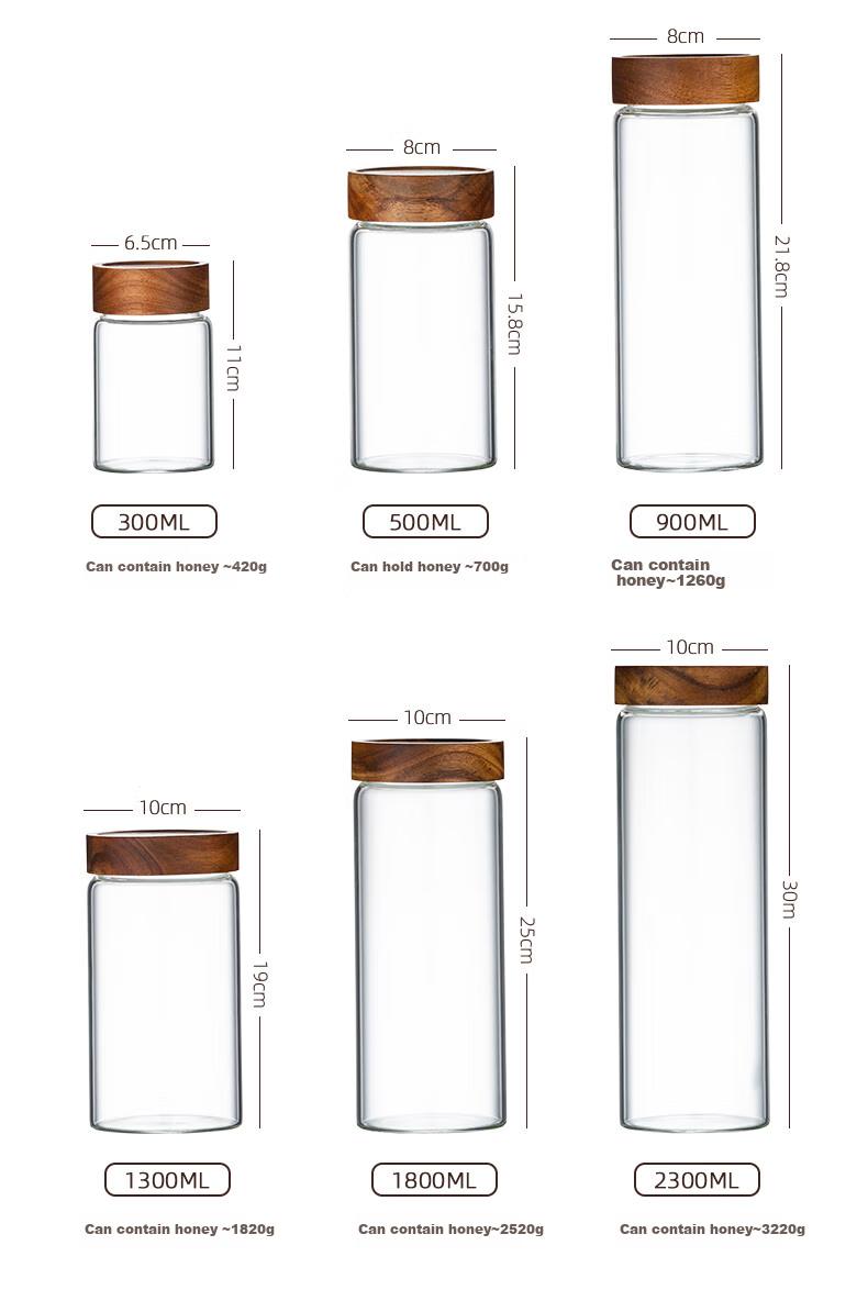 CRISTALGLASS Food-Grade Sealed Glass Jar for Coffee, Tea, Honey, Candy, Snacks, Kitchen Dry Goods Storage Container for Grains And Cereals 1300ml 10