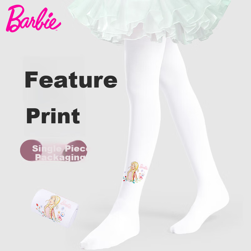 Barbie Girls' Tights, Thin Spring And Autumn Style, Children's Long Socks, Baby White Stockings, Girls' Leggings, Dance Practice Socks