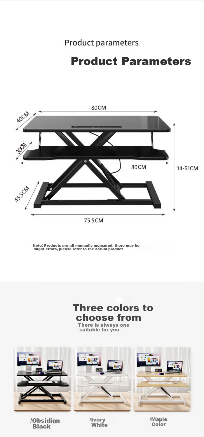 Gupujia Height Adjustable Computer Desk, Office Standing Desk with Lift Mechanism, Adjustable Workstation, Standing Desk with Lift 13