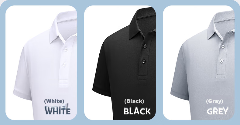 Huili Short-Sleeve Polo Shirt for Men, Summer Casual Men's T-Shirt with Collar, Breathable Top for Me 1