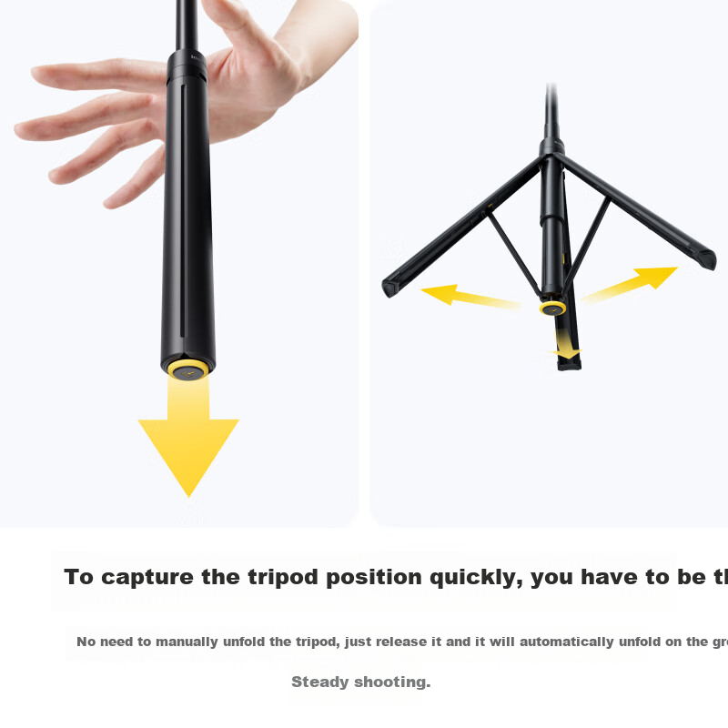 Штатив Insta360 Quick Tripod для камер Insta360 Flow 2 Pro / X Series / Ace Series, алюминиевый сплав, черный