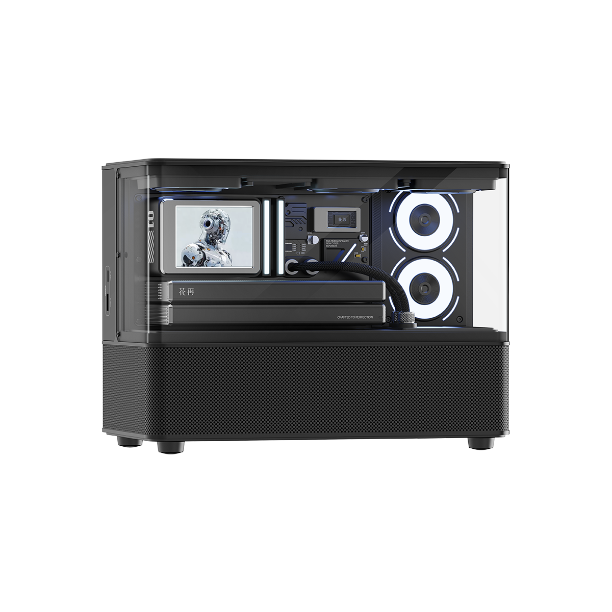 EDIFIER NEW CYBER All-In Desktop Bluetooth Speaker, Seaside House Audio System, High-Fidelity Computer Speakers, Home Artistic Speakers, PS5 Gaming Speakers, Phantom Black