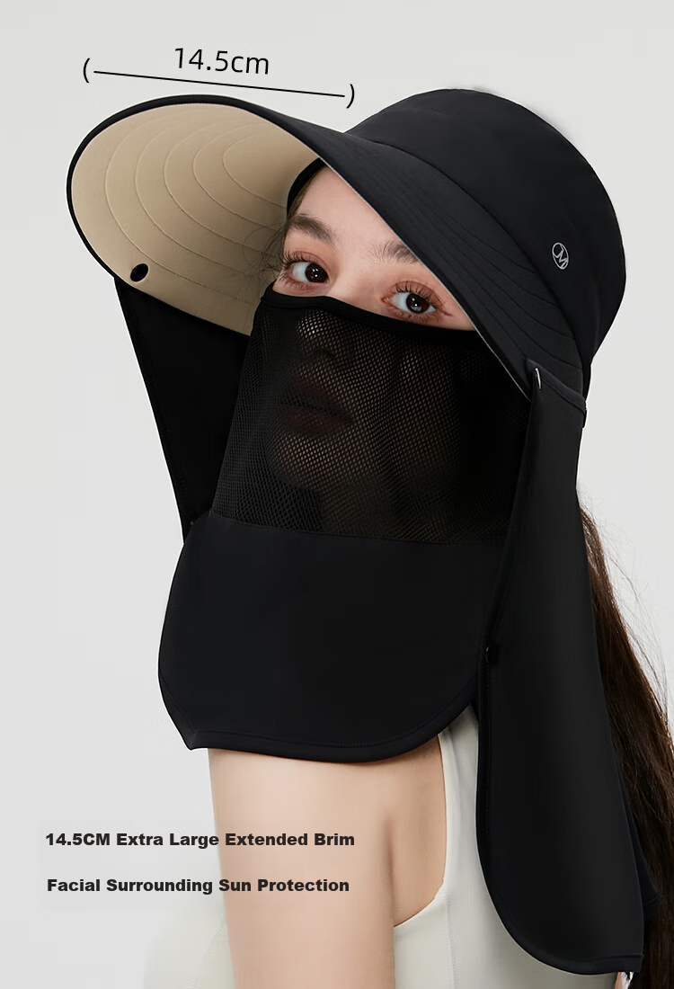 JIUMU Sun Protection Hat for Women, Sun Visor Cap, Sunhat, Open-Top Hat, Cool Hat, Summer Outdoor Face-Covering UV Protection Hat with Face Shield 7