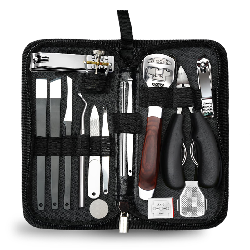 Xingfutang Pedicure Tool Set, 18-Piece Professional Foot Care Kit, Ingrown Toenail Specialized Nail Clippers, Eagle Beak Nail Pliers, Dead Skin Remover