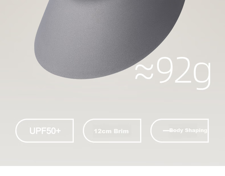 CACUSS Sun Hat for Women, Summer UV Protection Cap with Wide Brim, Ice Silk Visorless Sports Hat for Men And Women, Breathable Large Head Circumference, Gray 12