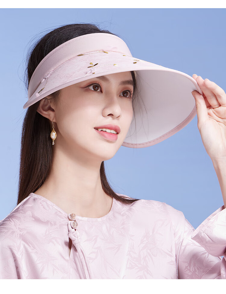 Shanghaigushi Sun Protection Hat for Women, Spring And Summer Visor Outdoor Casual UV-Resistant Sun Hat with Embroidery And Wide Brim 2