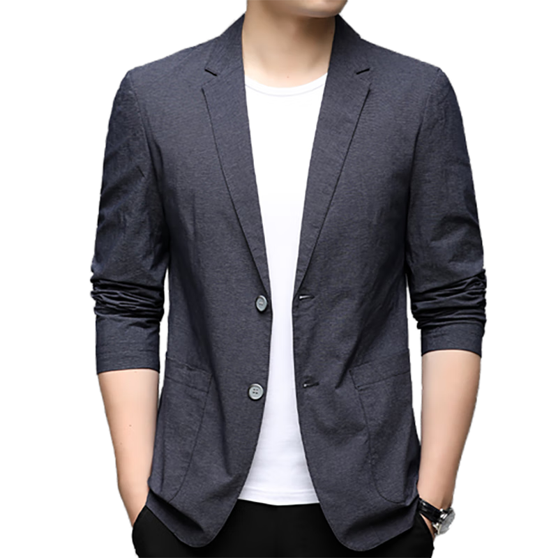 ROMON Men's Casual Blazer Regular Fit Spring Autumn Youth Korean Style Solid Color Suit Jacket
