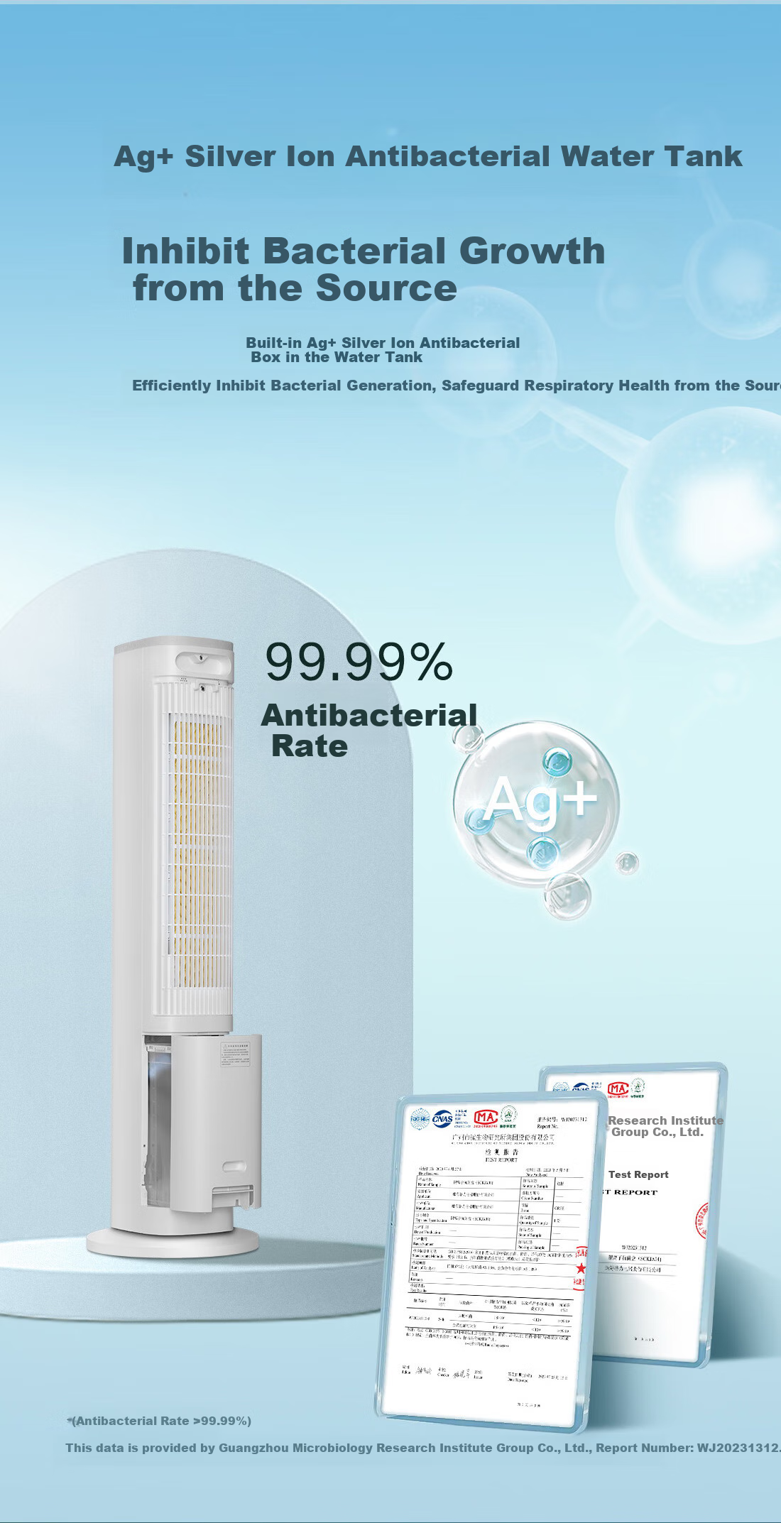 GREE [Aromatherapy Purification Wind] Home Air Conditioner Fan, Cooling Fan with Negative Ions, Quiet Floor-Standing Cool Air Machine, Water-Cooled Tower Fan, Cooling Mini Air Conditioner KS-05X60Dg 3