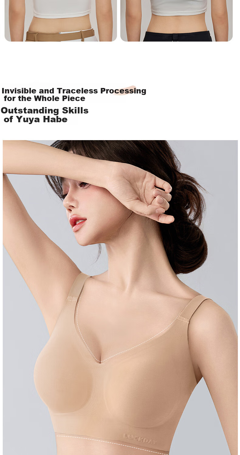 MiiOW Seamless Foundation [No Size] Bra, Non-See Through Invisible Underwear, Lift And Beautiful Back, Nude Skin Color, Thin for Spring And Summer 6