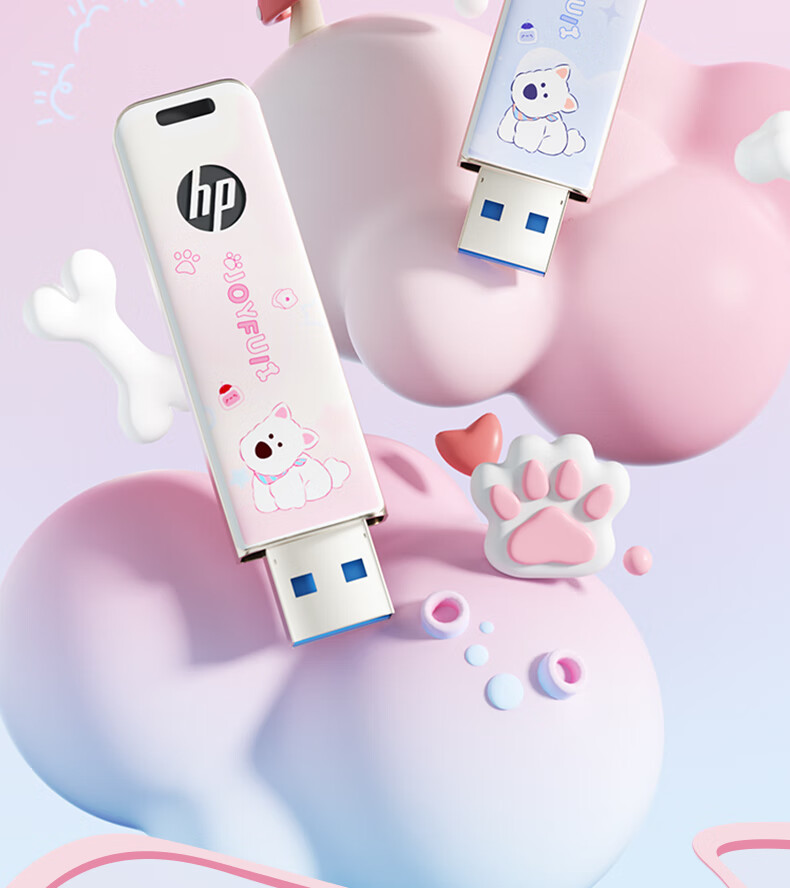 HP 32GB Cute Pet USB Flash Drive with Highland Terrier Type-C Adapter, Adorable Highland Terrier USB Drive, Up to 230MB/s, Suitable for Study, Office, Bidding, Mobile, PC, and Car Use 3