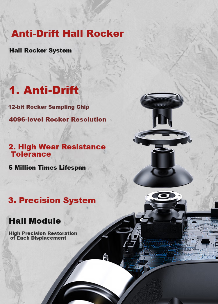 PowerA Wireless Game Controller with Dual Hall High-Precision Joysticks for Steam PC, Android, Xbox, Dark Fantasy Collaboration Edition Black Myth: Wukong Minge Yuanxu Wing 5