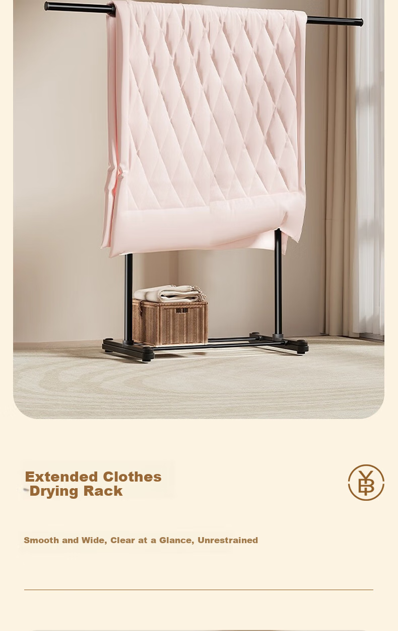 Bingyou Retractable Clothes Drying Rack, Floor-Standing Extendable Clothesline for Bedroom Balcony, Indoor Dormitory Laundry Hanger, Single Pole Coat And Hat Stand 6