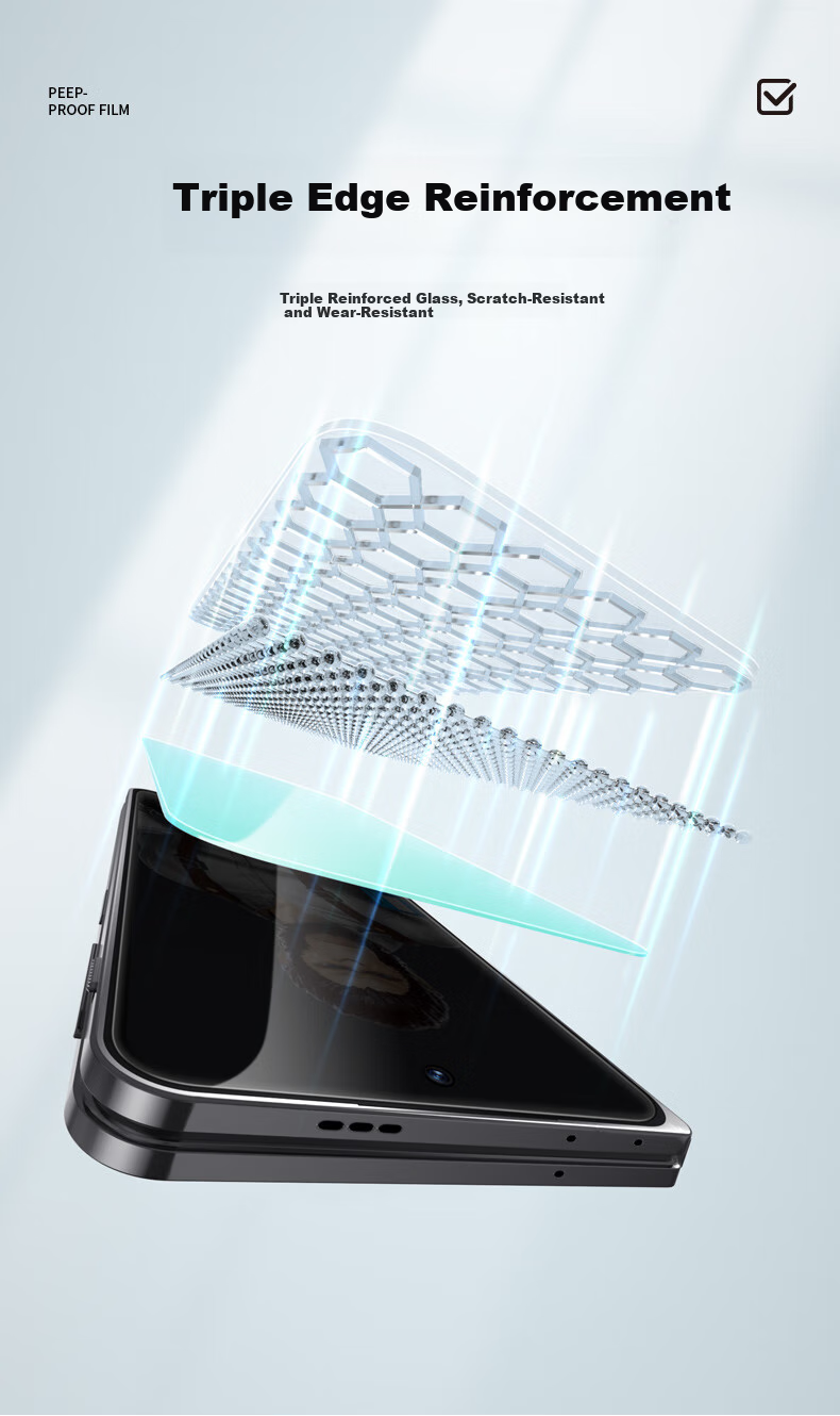 BLUEO [28° New Upgrade] Tempered Glass Screen Protector for OPPO Find X9 Ultra, HD Anti-Peeping, Anti-Drop, Anti-Fingerprint Phone Film 7