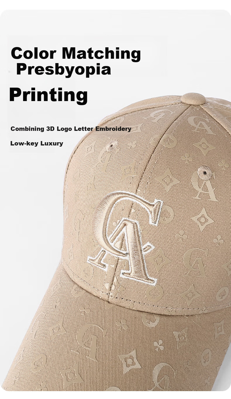 CACUSS Women's Duckbill Cap Spring Summer Hard Top Embroidered Baseball Cap Vintage Luxury Hat Large Head Circumference Khaki 5