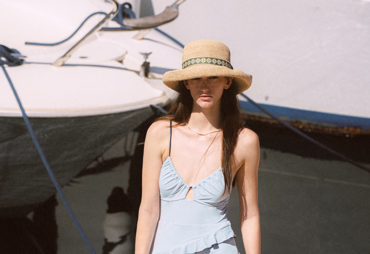 Atlanticbeach 2025 New Popular One-Piece Swimsuit for Women, Beautiful Beach Vacation Spaghetti Strap Blue Cake Skirt-Style Hot Spring Swimwear 1