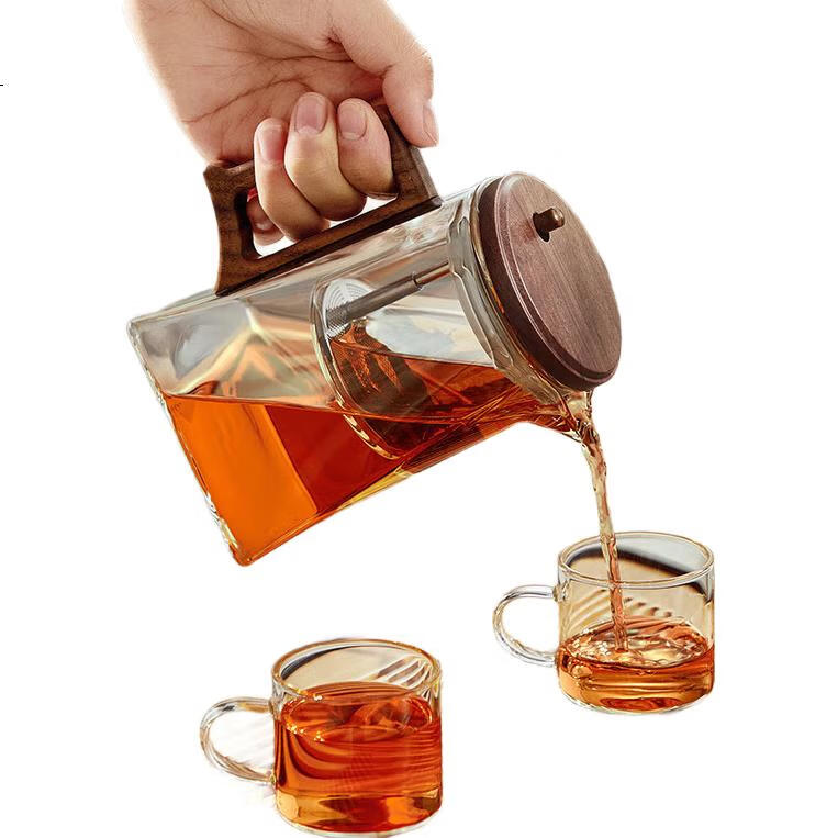 Чайник для заваривания чая YIHUTEA с отдельными отсеками, элегантный стеклянный чайник для офиса и дома с фильтром для заваривания черного чая