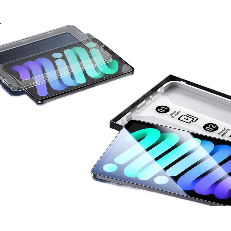 Защитное стекло Shanmo для iPad Mini 7/6 (2024/21), 8,3 дюйма, HD пленка, автоматическое удаление пыли, быстрая установка, полноэкранная защита от ударов