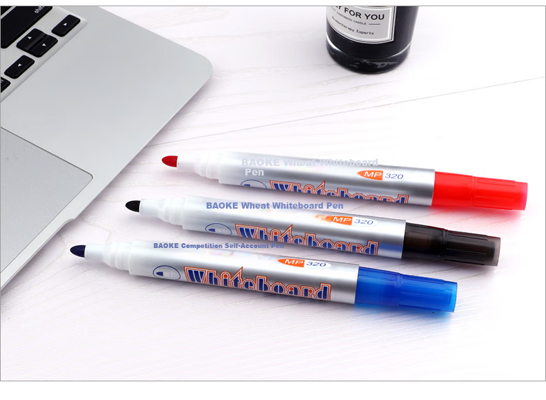 BAOKE MP320 Office Meeting Teaching Whiteboard Marker, Erasable And Easy to Erase, Red, 10 Pieces/box 10