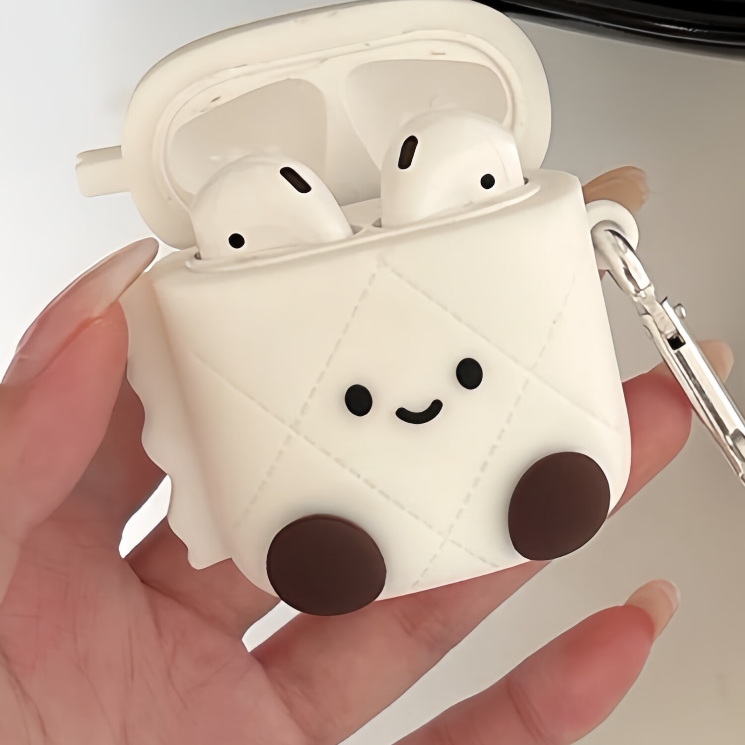 Beiyipin Creative Cute Tissue Paper Expressions Suitable for Apple AirPods 1st/2nd Generation Earphone Case Protective Cover