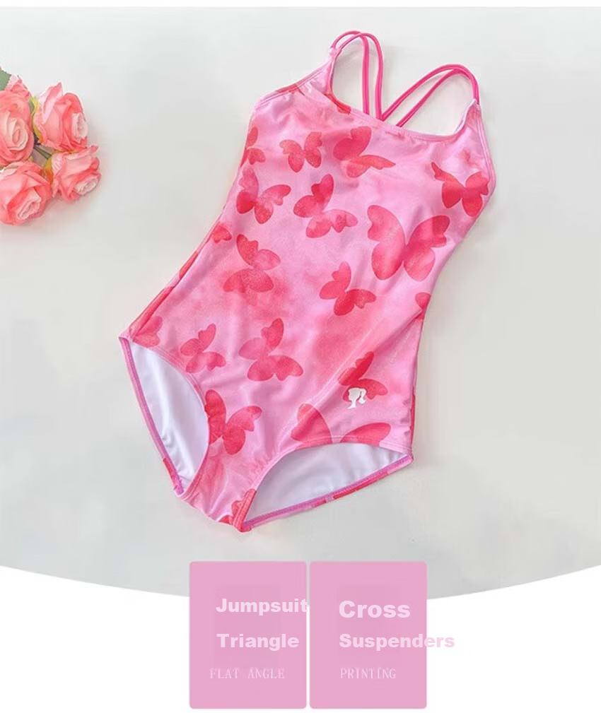 Barbie Women's Competitive Swimsuit One-Piece Triangle Sexy Printed Backless Swimwear for Professional Training in Swimming Pools 13