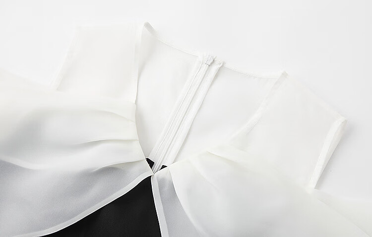 Dme [Xian Gan Shang Fen] Summer Princess Bow Tie See-Through Spliced V-Neck Draping 80D Linen Women's Dress 3