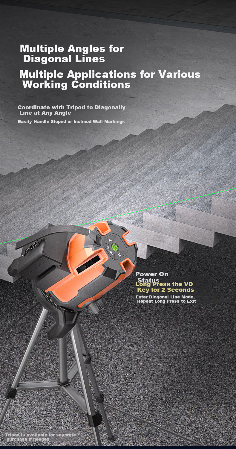 Dongcheng Two-Line Spirit Level, Green Light High-Precision Strong Light Infrared Laser Level, Two-Line Battery*1 10