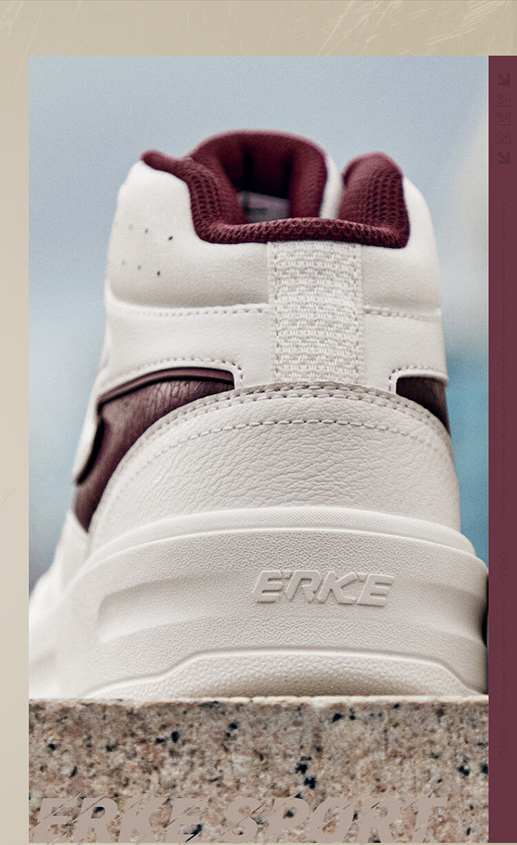 ERKE Men's High-Top Sneakers New Casual Sports Shoes Waterproof Leather Athletic Shoes Snow-Melting 10