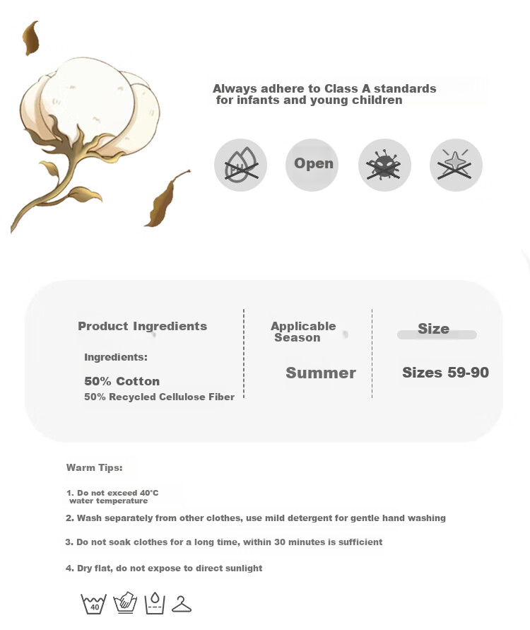 Qiaojiaoya Baby Clothes, Summer Thin Style, Newborn Onesie, Full Moon Girl Baby Summer Romper, Breathable Skin-Friendly Pajamas 3