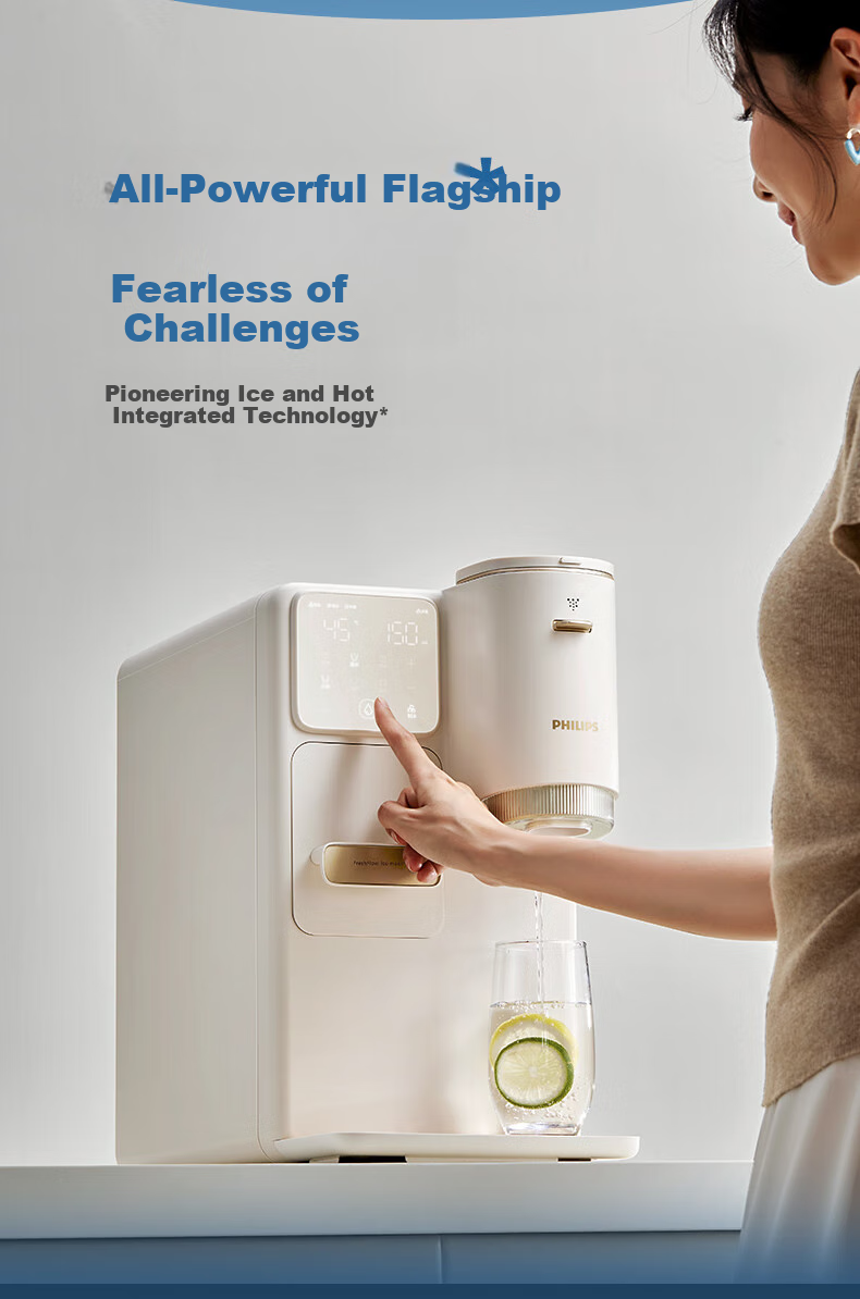 PHILIPS Ice Maker And Water Dispenser, Cooling And Heating Type, Ice Machine for Smoothies And Cubes, No Installation Required, All-In Four-In Water Dispenser, ADD8240 Bingjing C1 8